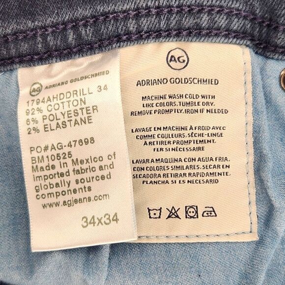 Adriano Goldschmied Everett Slim Straight Leg Denim Jeans Men's 34x34 Dark Blue - Picture 3 of 7